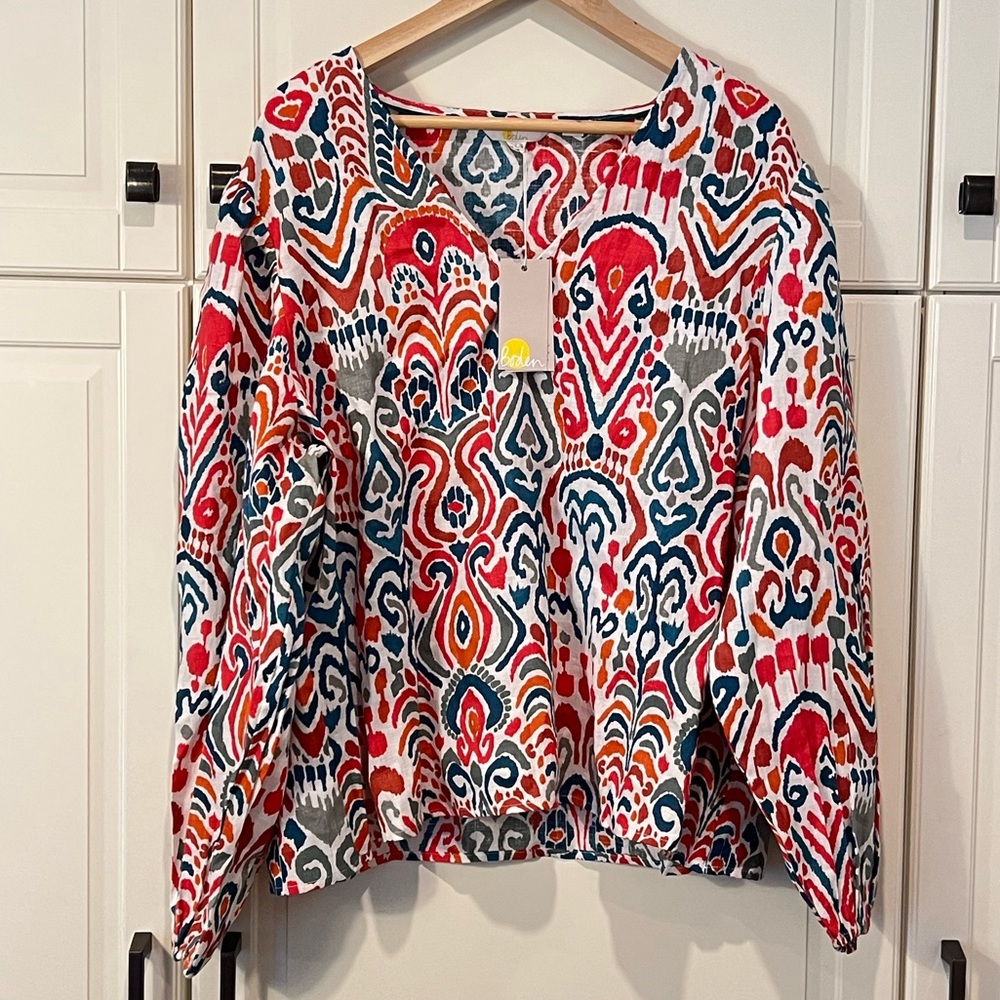 Boden NWT V Neck Linen Top 16/18